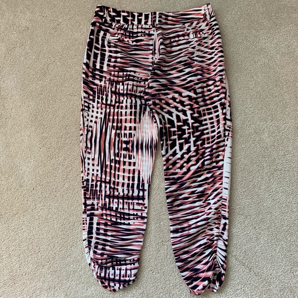 Parker Animal Print Ankle Ruched Silk Pants Size Small like NWOT - Picture 6 of 6
